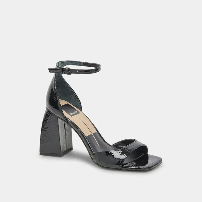 Heels Shop Dolce Vita Janey Heels Midnight Crinkle Patent Midnight Crinkle Patent