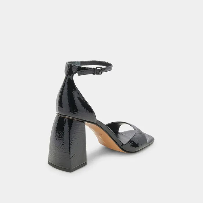 Heels Shop Dolce Vita Janey Heels Midnight Crinkle Patent Midnight Crinkle Patent