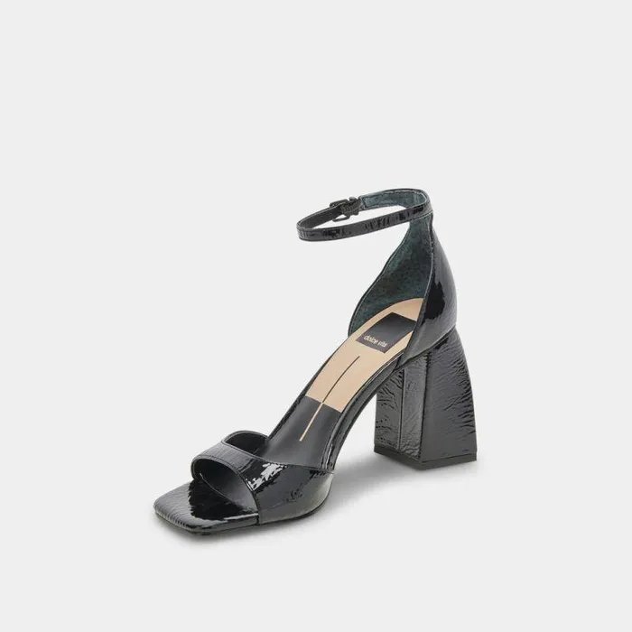 Heels Shop Dolce Vita Janey Heels Midnight Crinkle Patent Midnight Crinkle Patent