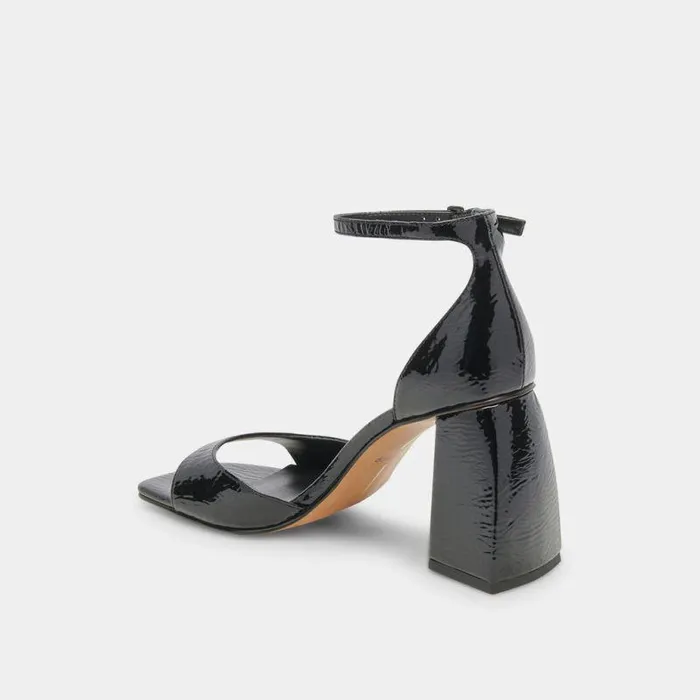 Heels Shop Dolce Vita Janey Heels Midnight Crinkle Patent Midnight Crinkle Patent