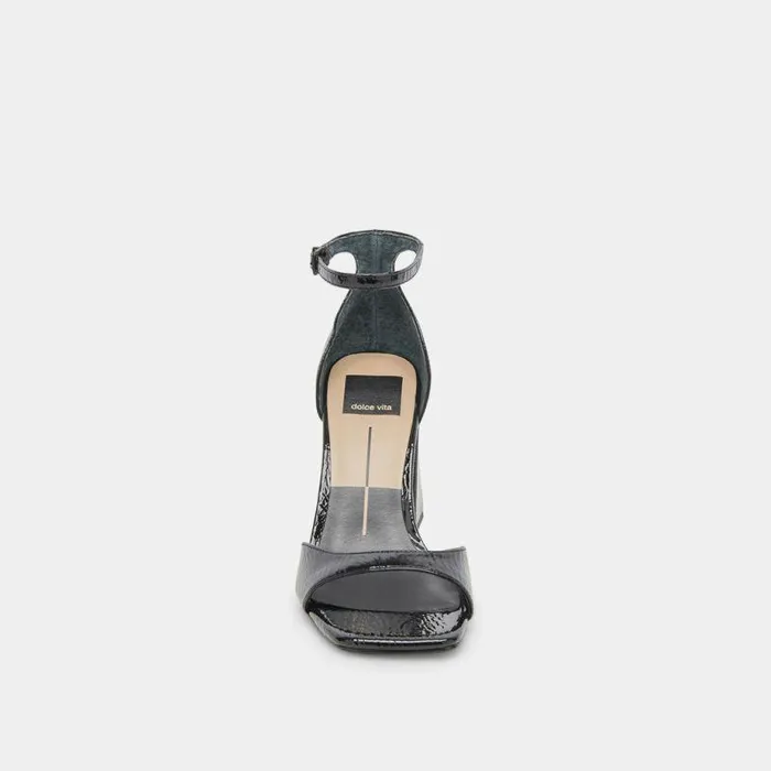 Heels Shop Dolce Vita Janey Heels Midnight Crinkle Patent Midnight Crinkle Patent