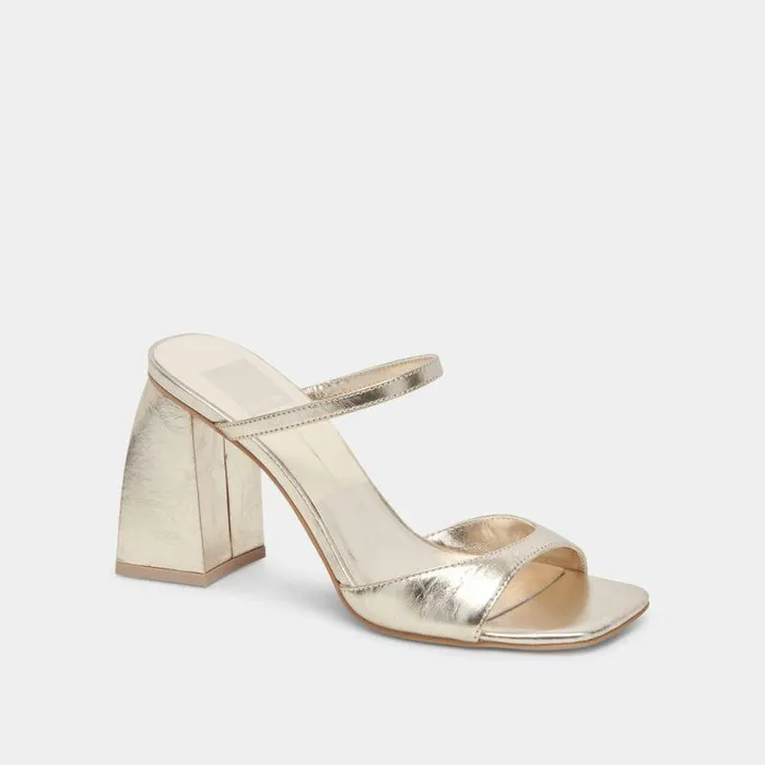Heels Shop Dolce Vita Jemmy Heels Light Gold Crinkle Patent Light Gold Crinkle Patent