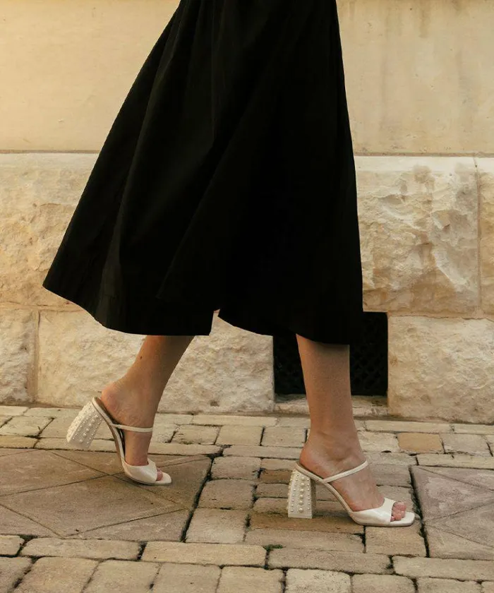 Heels Shop Dolce Vita Jemmy Pearl Heels Vanilla Silk Vanilla Silk