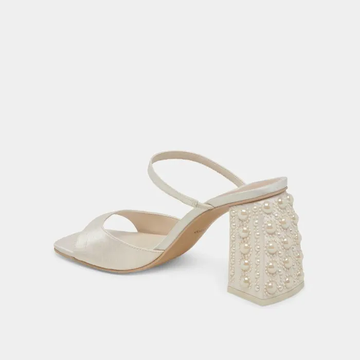 Heels Shop Dolce Vita Jemmy Pearl Heels Vanilla Silk Vanilla Silk