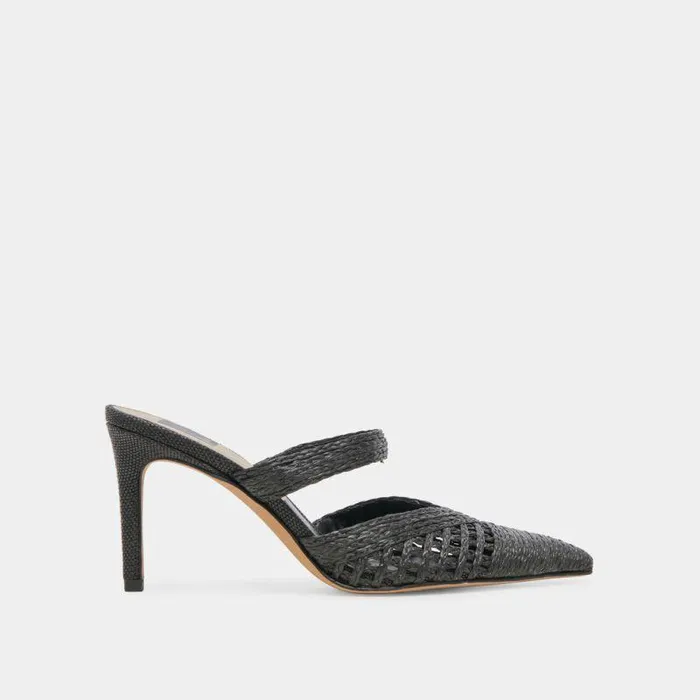 Heels Shop Dolce Vita Kaline Heels Onyx Raffia Onyx Raffia