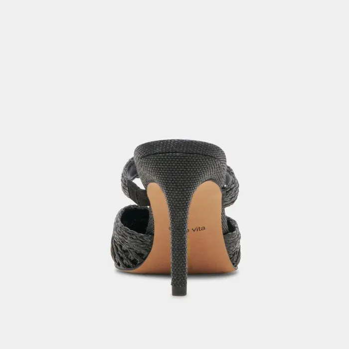 Heels Shop Dolce Vita Kaline Heels Onyx Raffia Onyx Raffia