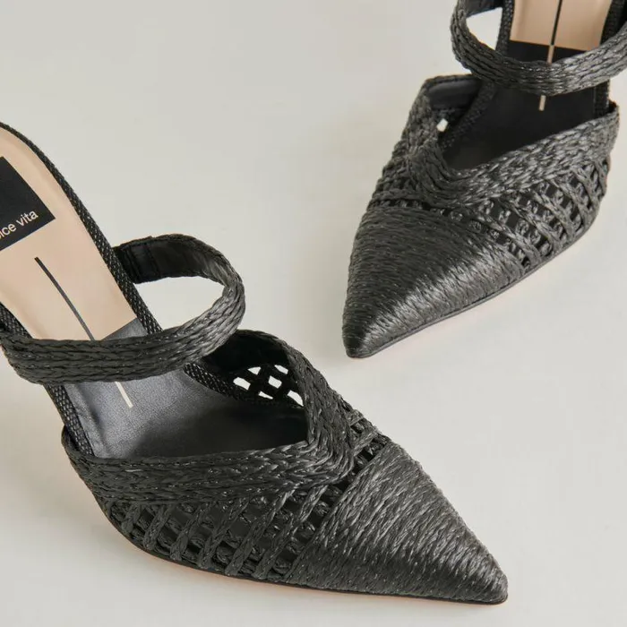 Heels Shop Dolce Vita Kaline Heels Onyx Raffia Onyx Raffia