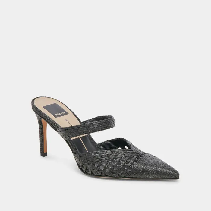 Heels Shop Dolce Vita Kaline Heels Onyx Raffia Onyx Raffia