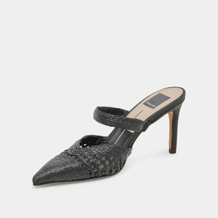 Heels Shop Dolce Vita Kaline Heels Onyx Raffia Onyx Raffia