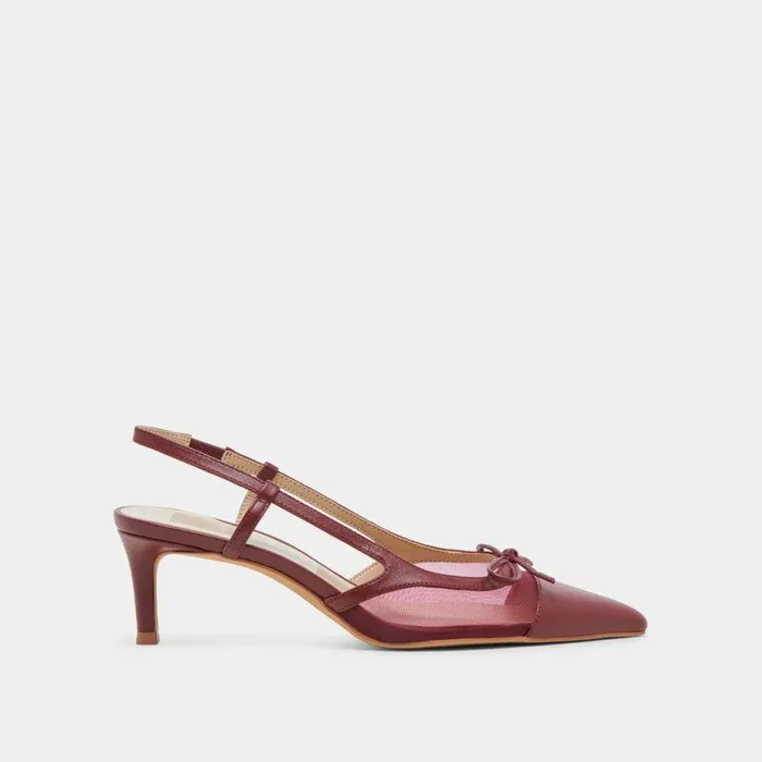Heels Shop Dolce Vita Kandi Heels Maroon Mesh Maroon Mesh