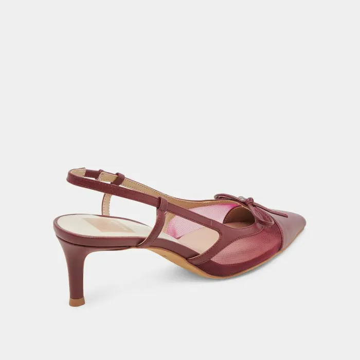 Heels Shop Dolce Vita Kandi Heels Maroon Mesh Maroon Mesh