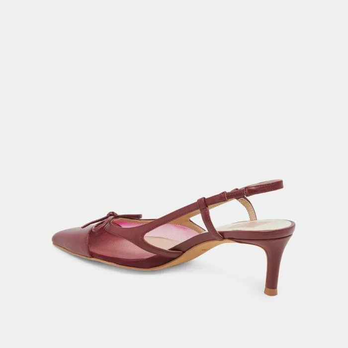 Heels Shop Dolce Vita Kandi Heels Maroon Mesh Maroon Mesh