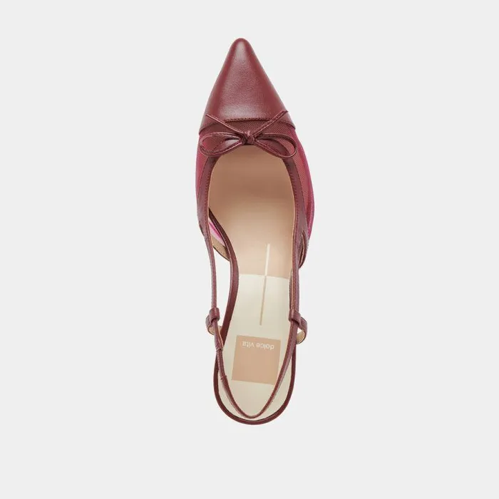 Heels Shop Dolce Vita Kandi Heels Maroon Mesh Maroon Mesh