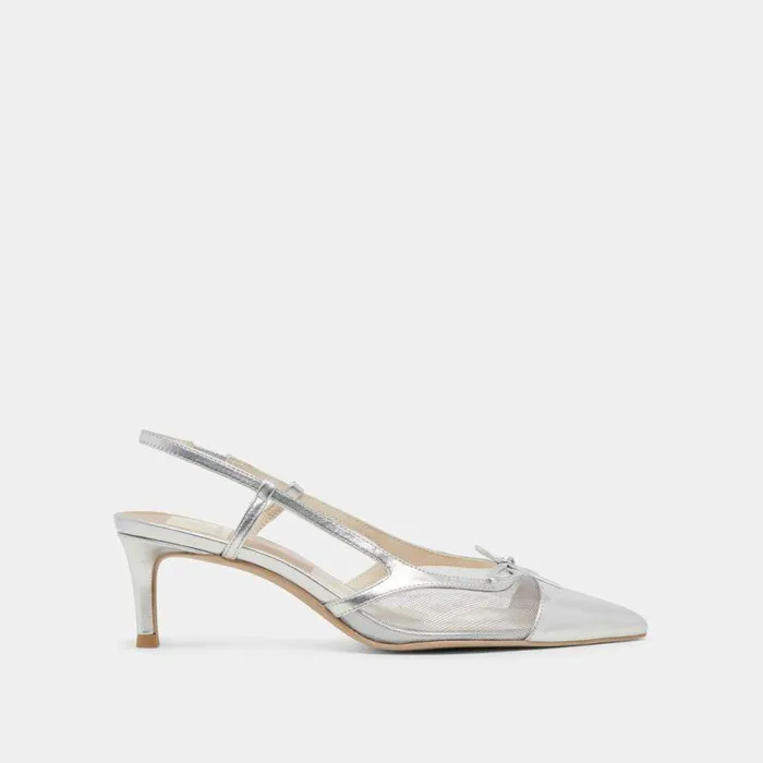 Heels Shop Dolce Vita Kandi Heels Silver Mesh Silver Mesh
