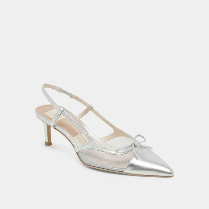 Heels Shop Dolce Vita Kandi Heels Silver Mesh Silver Mesh