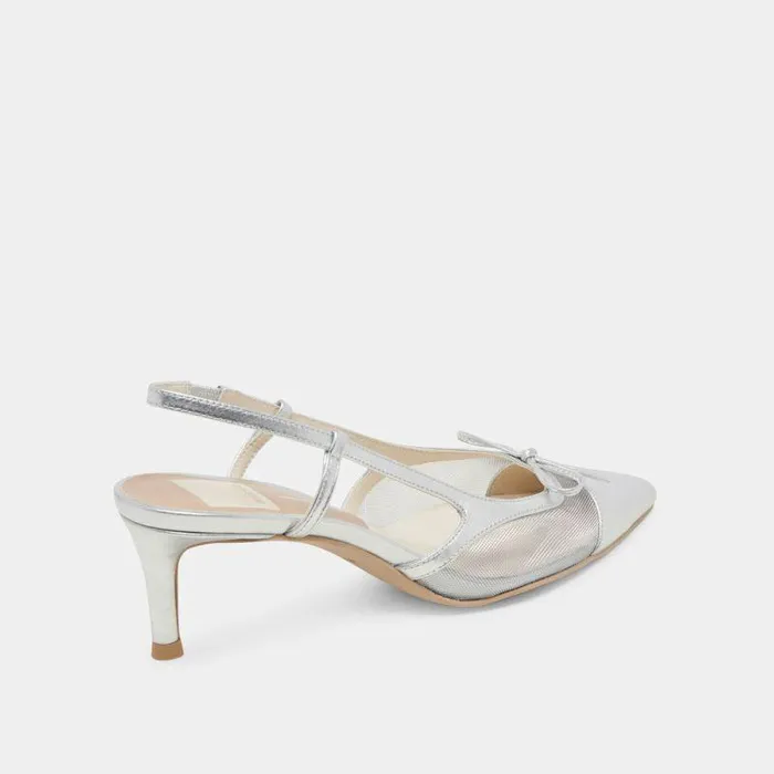 Heels Shop Dolce Vita Kandi Heels Silver Mesh Silver Mesh