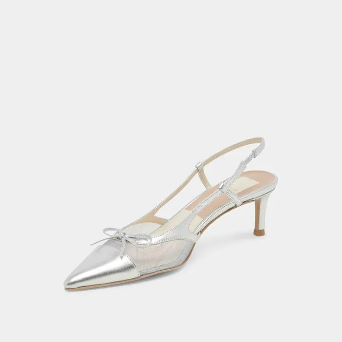 Heels Shop Dolce Vita Kandi Heels Silver Mesh Silver Mesh
