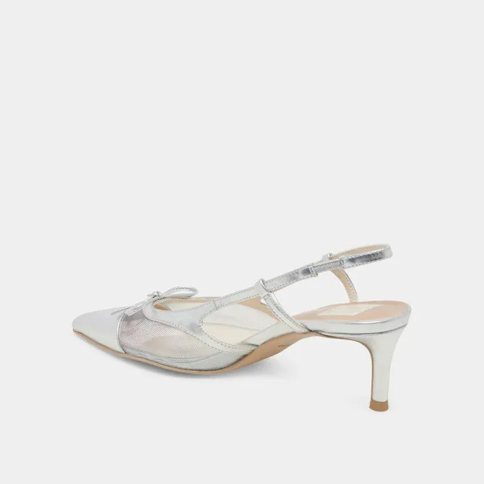 Heels Shop Dolce Vita Kandi Heels Silver Mesh Silver Mesh