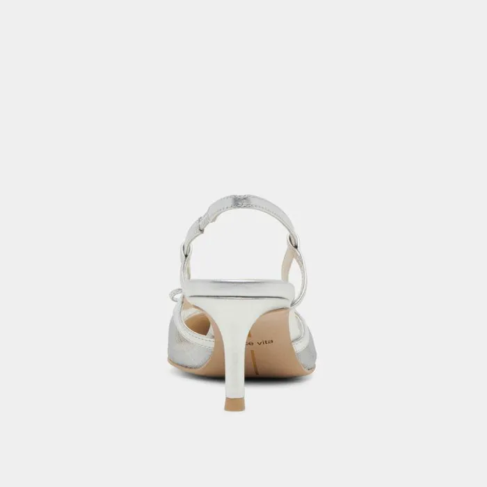 Heels Shop Dolce Vita Kandi Heels Silver Mesh Silver Mesh