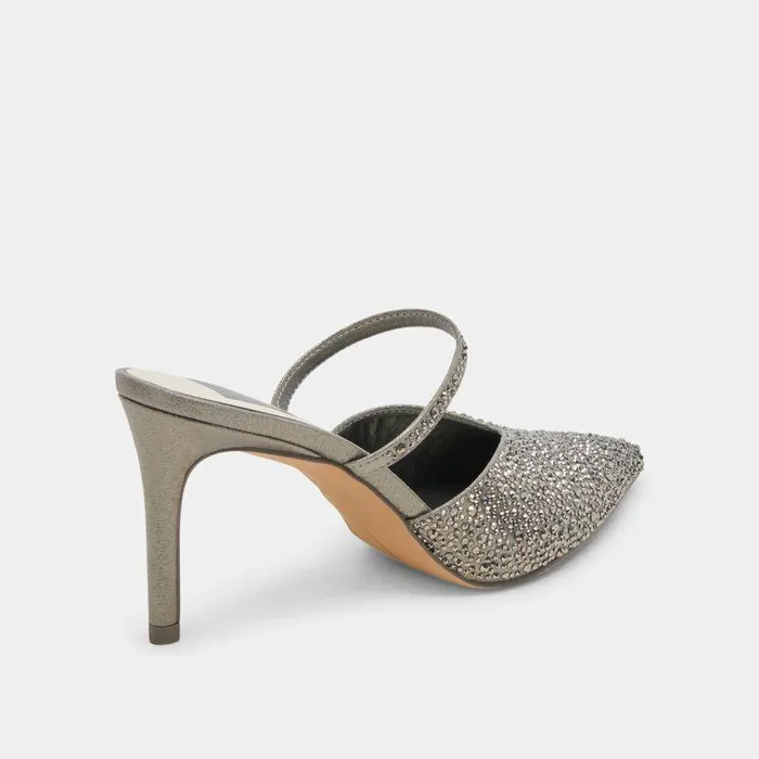 Heels Shop Dolce Vita Kanika Crystal Heels Gunmetal Fabric Gunmetal Fabric