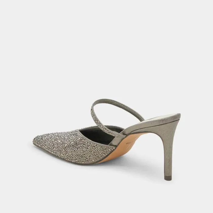 Heels Shop Dolce Vita Kanika Crystal Heels Gunmetal Fabric Gunmetal Fabric