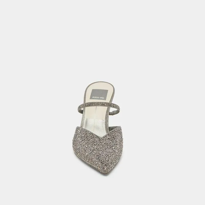 Heels Shop Dolce Vita Kanika Crystal Heels Gunmetal Fabric Gunmetal Fabric