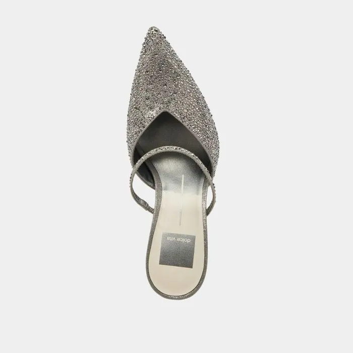 Heels Shop Dolce Vita Kanika Crystal Heels Gunmetal Fabric Gunmetal Fabric
