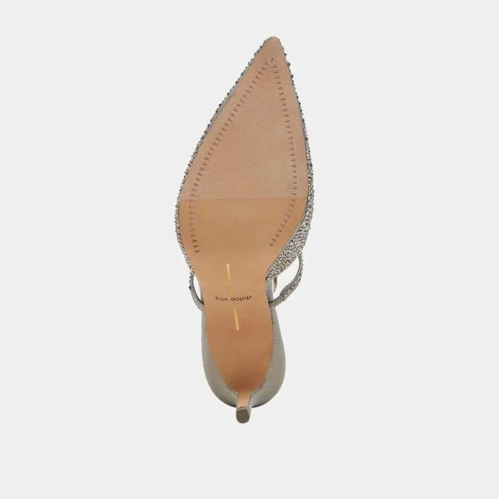 Heels Shop Dolce Vita Kanika Crystal Heels Gunmetal Fabric Gunmetal Fabric