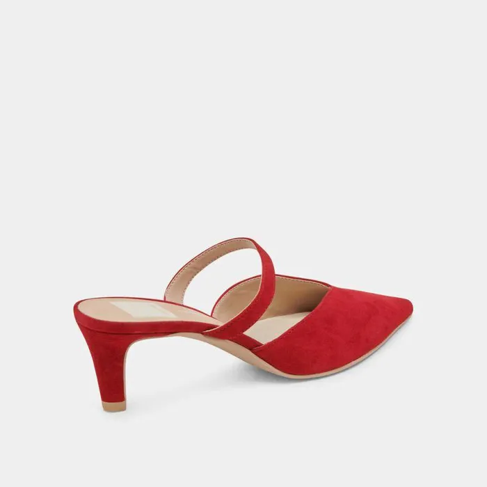 Heels Shop Dolce Vita Kanika Mid Heels Crimson Suede Crimson Suede