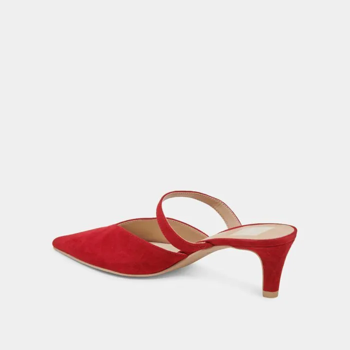Heels Shop Dolce Vita Kanika Mid Heels Crimson Suede Crimson Suede