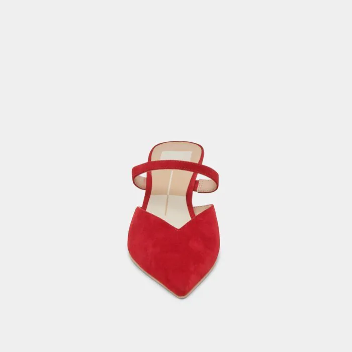 Heels Shop Dolce Vita Kanika Mid Heels Crimson Suede Crimson Suede