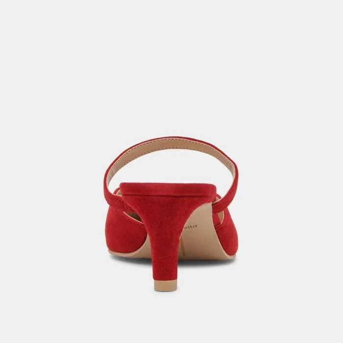 Heels Shop Dolce Vita Kanika Mid Heels Crimson Suede Crimson Suede