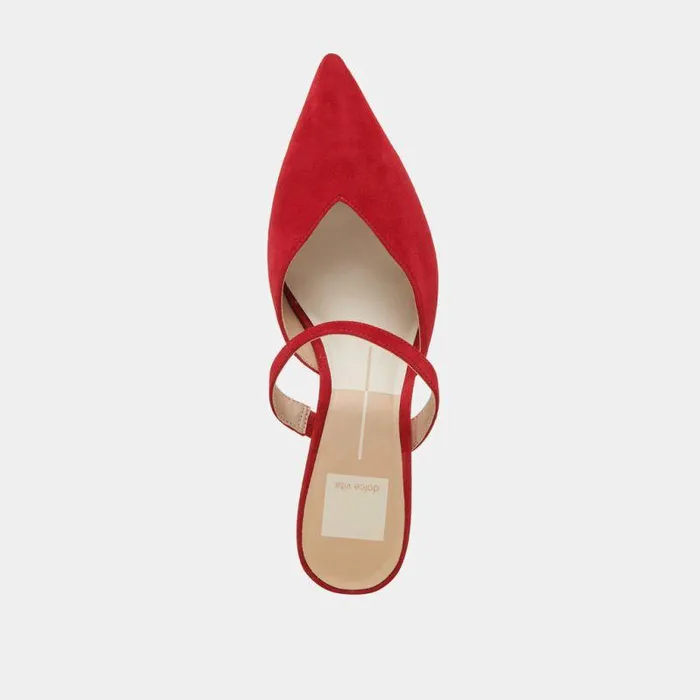 Heels Shop Dolce Vita Kanika Mid Heels Crimson Suede Crimson Suede
