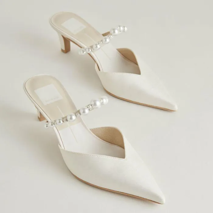 Heels Shop Dolce Vita Kanika Pearl Mid Heels Vanilla Pearls Vanilla Pearls