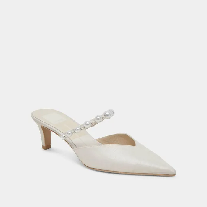 Heels Shop Dolce Vita Kanika Pearl Mid Heels Vanilla Pearls Vanilla Pearls