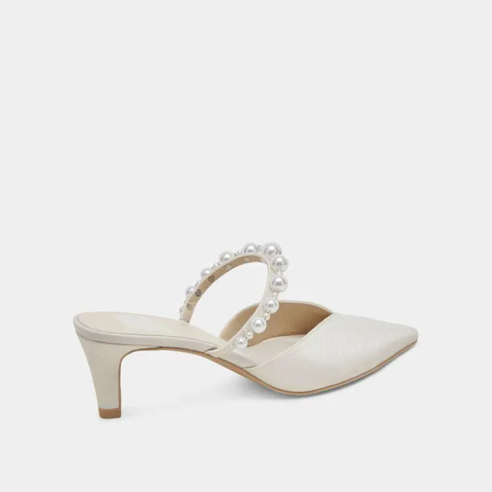 Heels Shop Dolce Vita Kanika Pearl Mid Heels Vanilla Pearls Vanilla Pearls