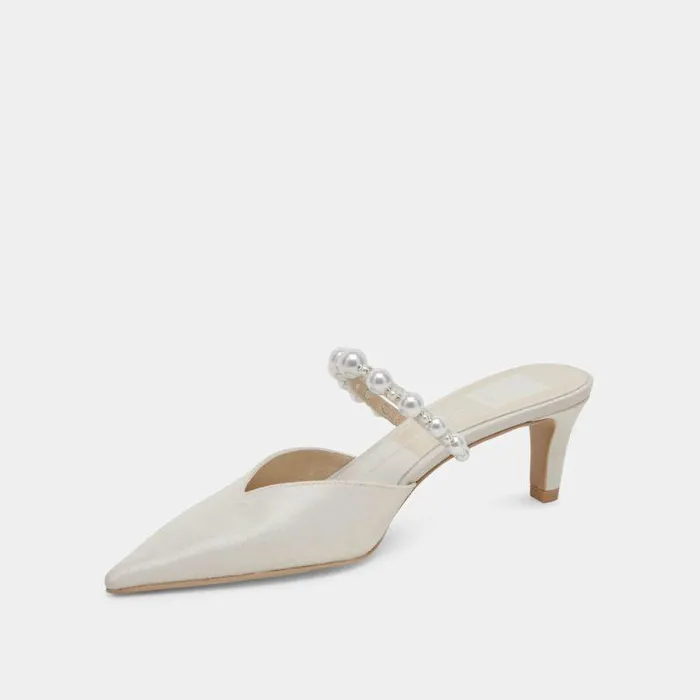 Heels Shop Dolce Vita Kanika Pearl Mid Heels Vanilla Pearls Vanilla Pearls