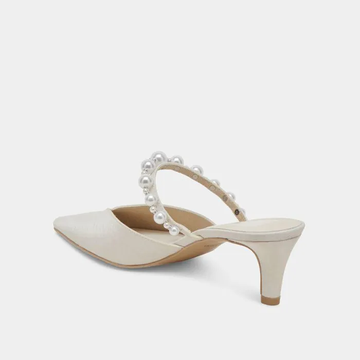 Heels Shop Dolce Vita Kanika Pearl Mid Heels Vanilla Pearls Vanilla Pearls