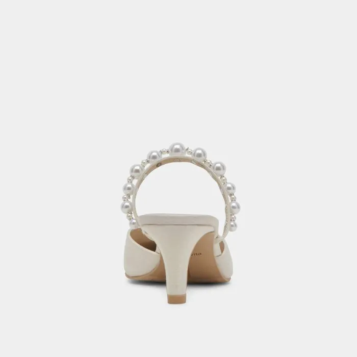 Heels Shop Dolce Vita Kanika Pearl Mid Heels Vanilla Pearls Vanilla Pearls