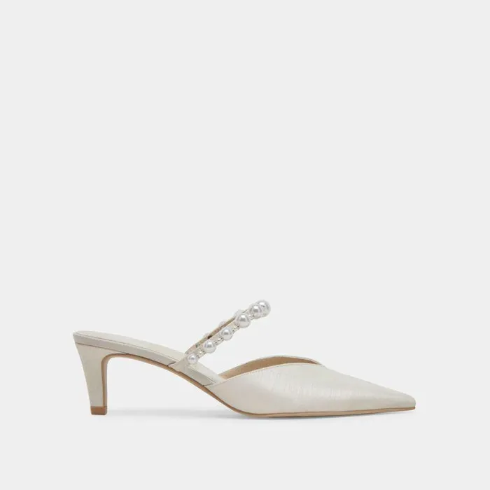 Heels Shop Dolce Vita Kanika Pearl Mid Heels Vanilla Pearls Vanilla Pearls