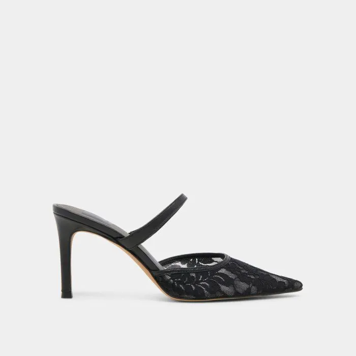 Heels Shop Dolce Vita Katik Heels Black Floral Lace Black Floral Lace