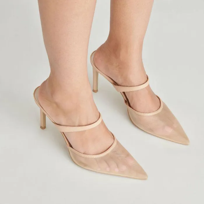 Heels Shop Dolce Vita Katik Heels Blush Mesh Blush Mesh