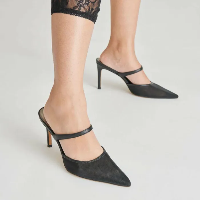 Heels Shop Dolce Vita Katik Heels Onyx Mesh Onyx Mesh