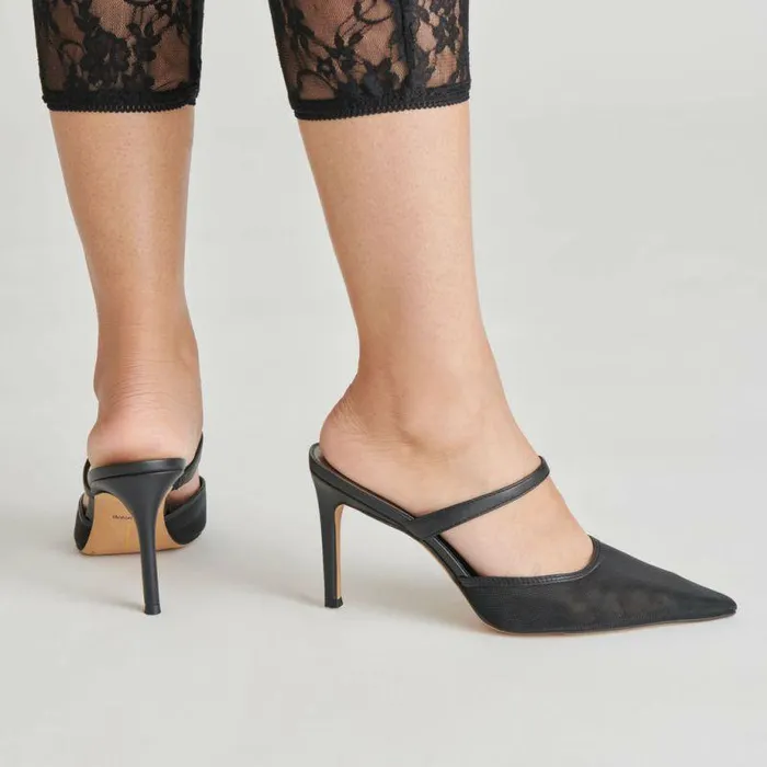 Heels Shop Dolce Vita Katik Heels Onyx Mesh Onyx Mesh