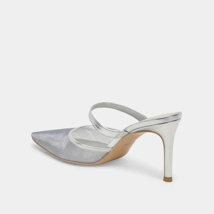 Heels Shop Dolce Vita Katik Heels Silver Mesh Silver Mesh
