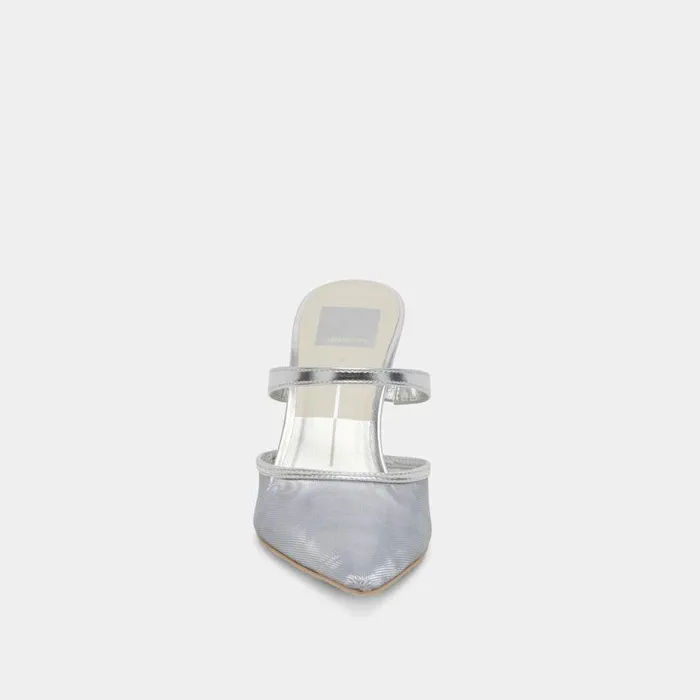 Heels Shop Dolce Vita Katik Heels Silver Mesh Silver Mesh