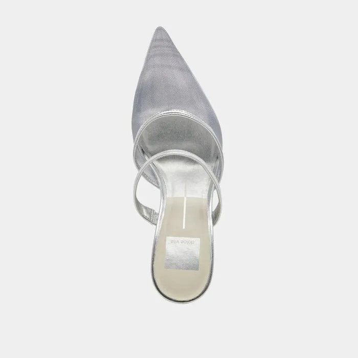 Heels Shop Dolce Vita Katik Heels Silver Mesh Silver Mesh