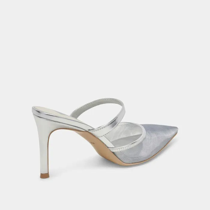 Heels Shop Dolce Vita Katik Heels Silver Mesh Silver Mesh