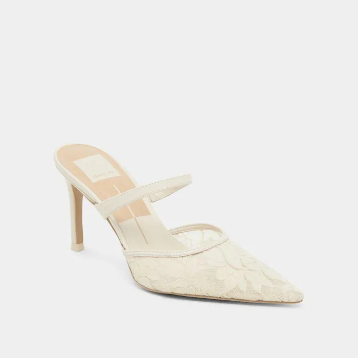 Heels Shop Dolce Vita Katik Heels White Floral Lace White Floral Lace