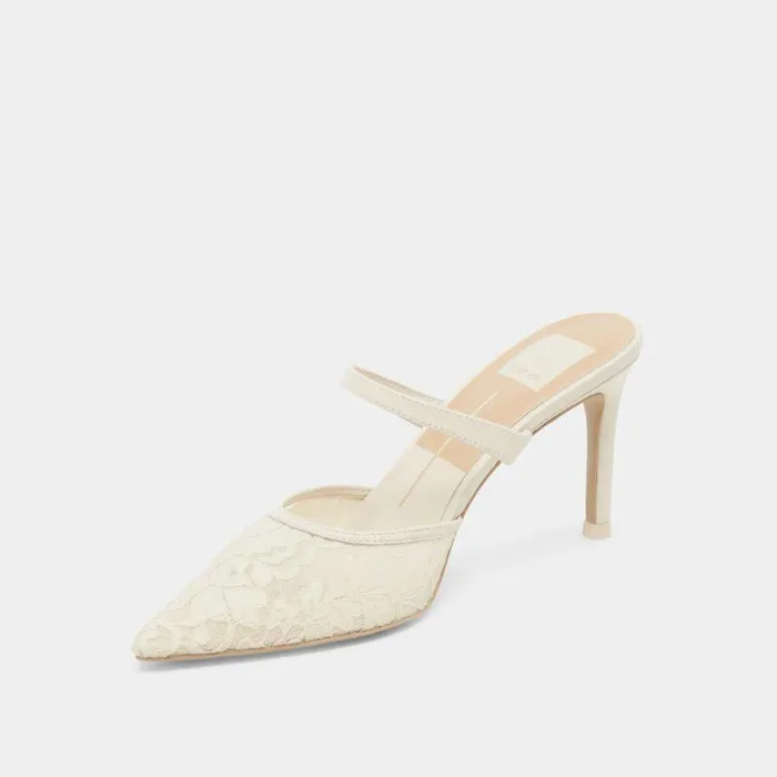 Heels Shop Dolce Vita Katik Heels White Floral Lace White Floral Lace